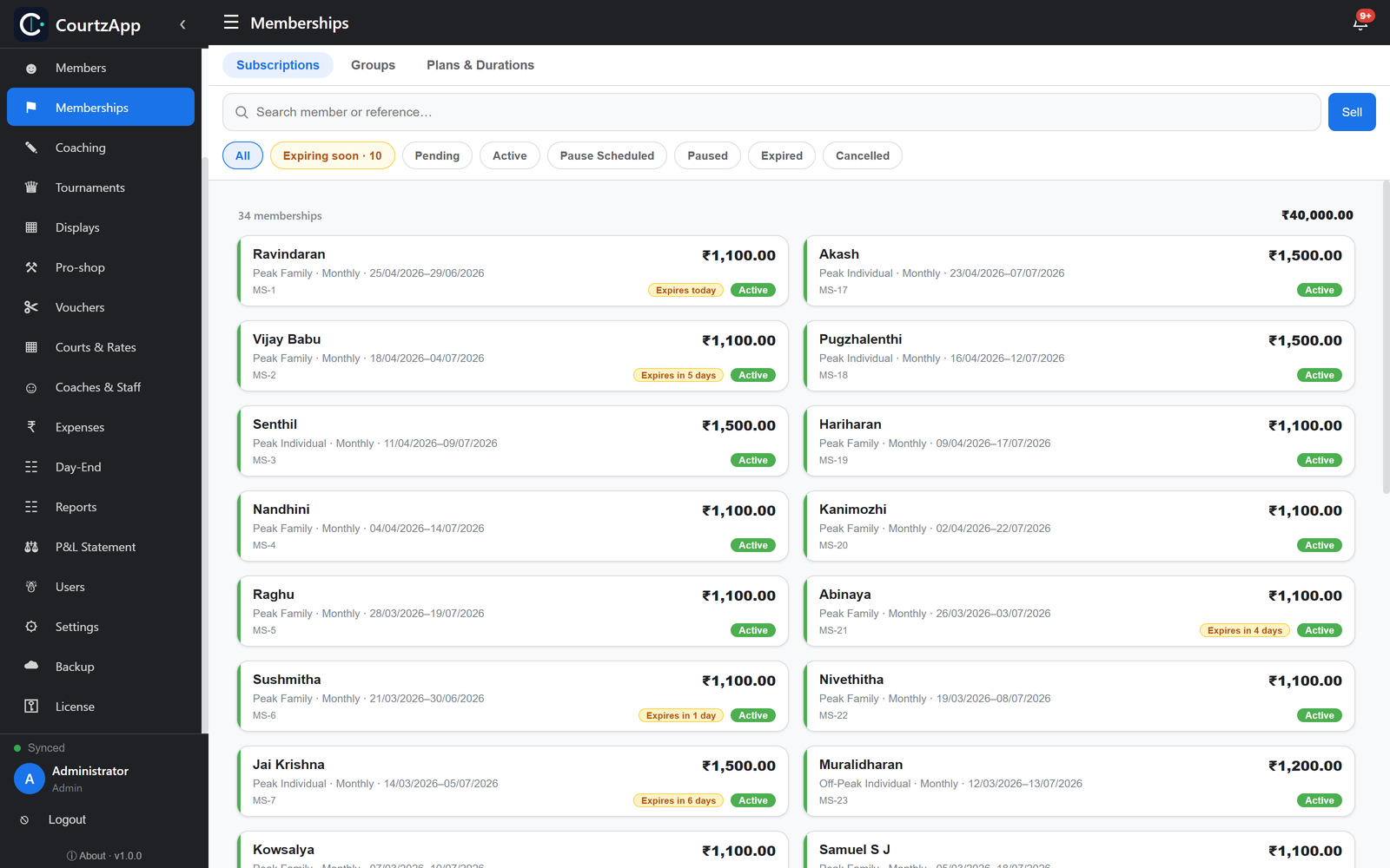 Sell, renew, pause & track memberships with flexible plan matrices