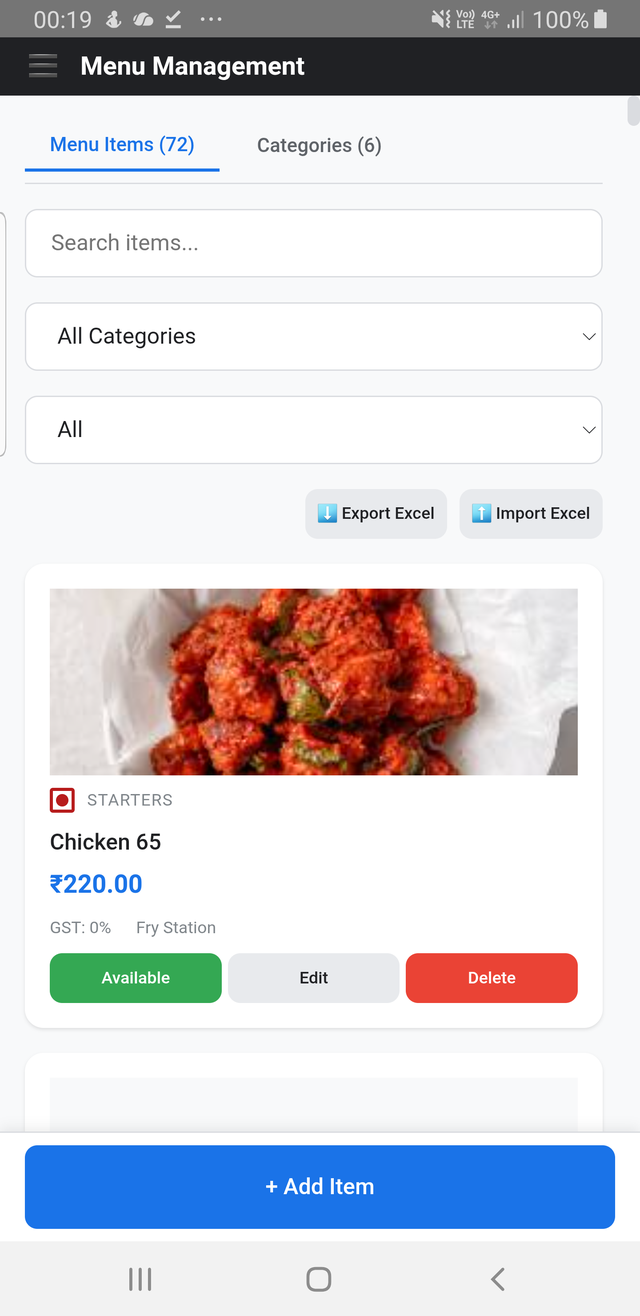 Menu management